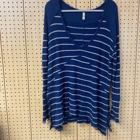 Free People Sunset Park Navy Blue Stripe - Picture 2 of 5